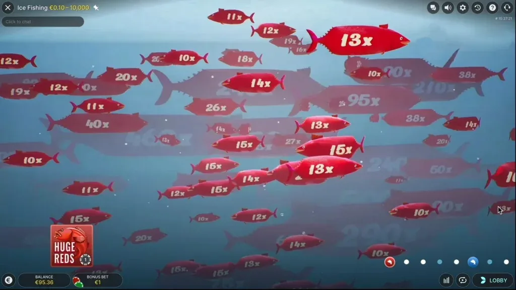 Ice Fish demoda qizil baliq natijasi