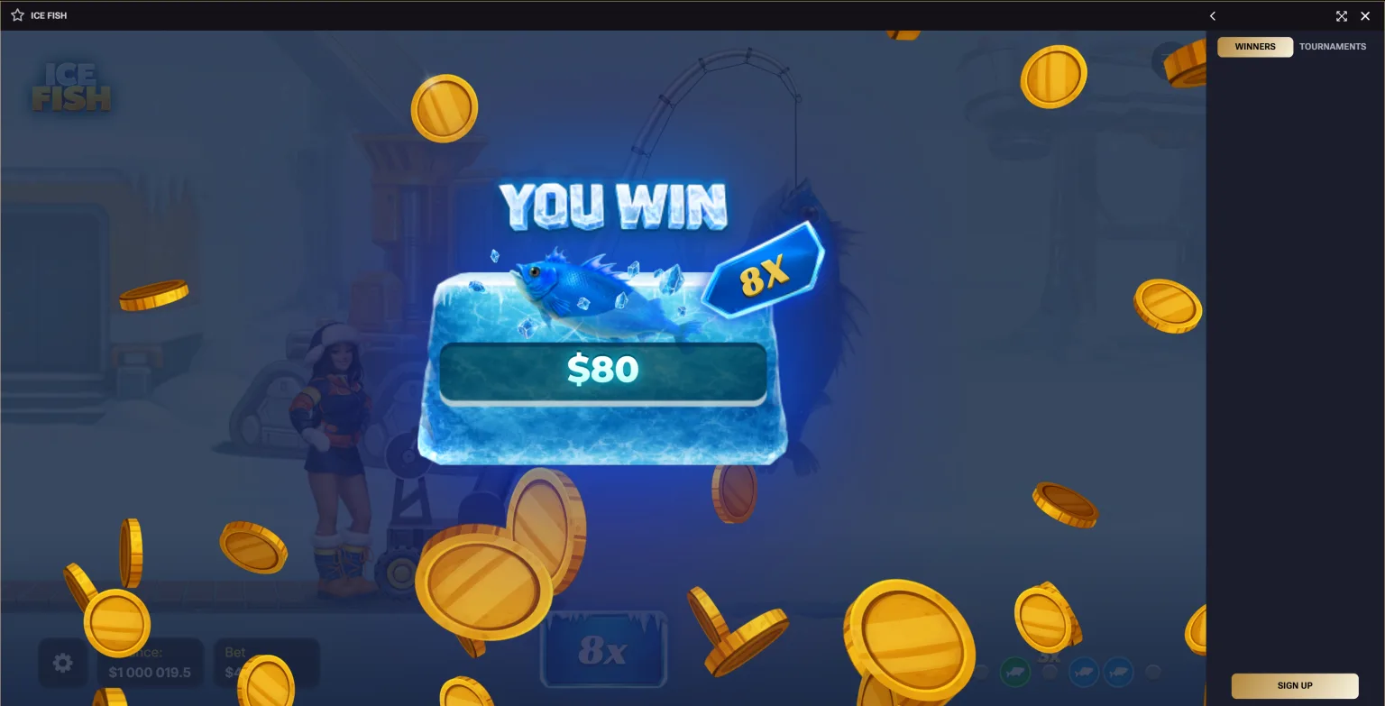Jack-Pot bonuslari va Ice Fish haqiqiy pul o'yini
