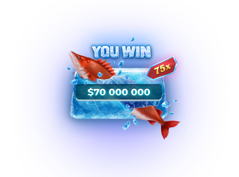Ice Fishing qizil yutuq ekrani va multiplikator toʻlovi